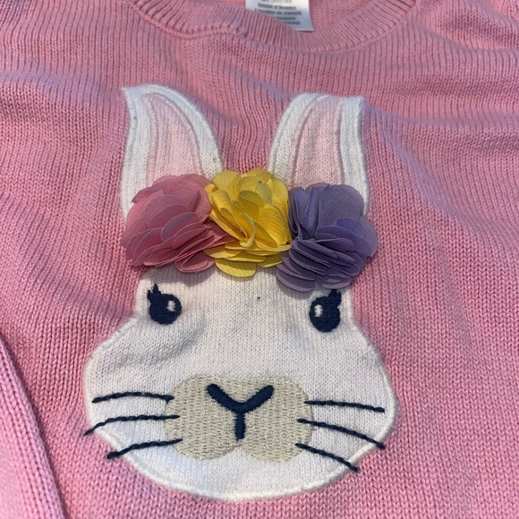 Gymboree embroidered Pink Bunny Sweater - Picture 2 of 3